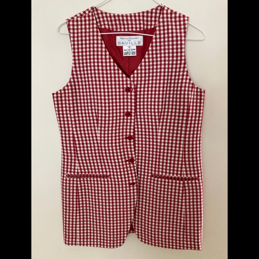 Rena Rowen for Seville Fitted Checkered Vest. 8